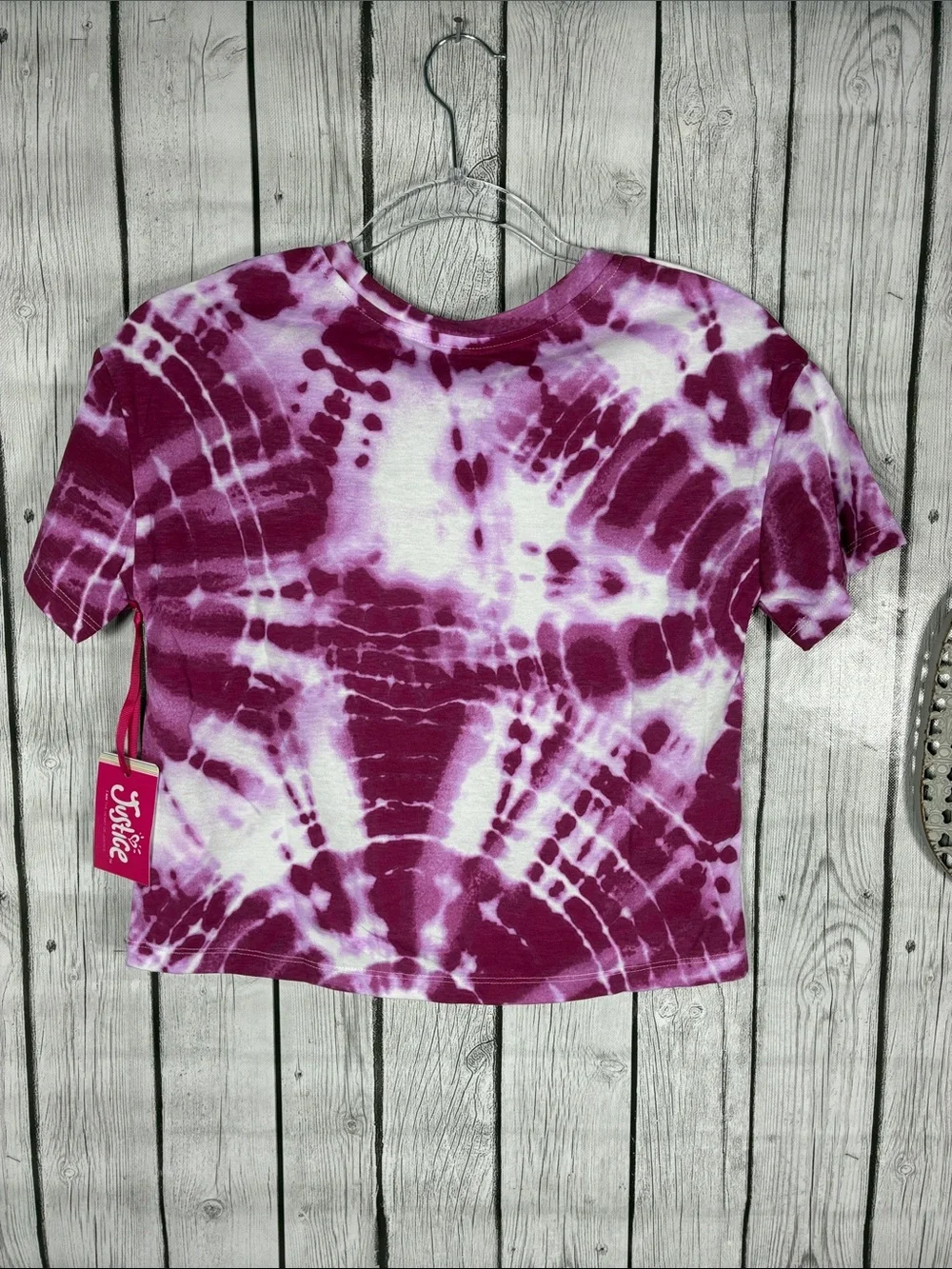Justice 2 piece Tie-Dye Logo Crop Tee Size Medium 10)